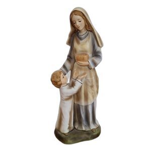 Sanmyro Bisque Mother and Child Porcelain Bone China Figurine Shelf Sitter Japan